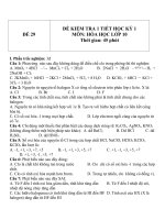 Đề kiểm tra 1 tiết HK 1 môn Hóa học 10 - Đề 29