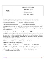 Đề kiểm tra 1 tiết Vật Lý 11 - Đề số (31)