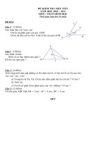 Đề kiểm tra 1 tiết môn toán Hình học lớp 6 số 2