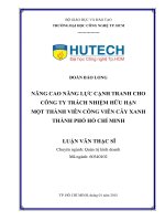 Nâng cao năng lực cạnh tranh cho công ty TNHH một thành viên Công viên Cây xanh Tp.HCM