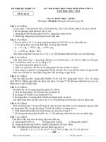Đề thi học sinh giỏi hóa học lớp 12 số 3