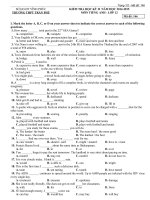 ĐỀ THI HỌC KỲ II MÔN TIẾNG ANH KHỐI 12 NĂM HỌC 2014-2015 CHUYÊN VĨNH PHÚC