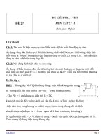 Đề kiểm tra 1 tiết Vật Lý 11 - Đề số (27)