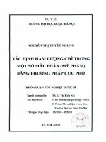 Xác định hàm lượng chì trong một số mẫu phấn (mỹ phẩm) bằng phương pháp cực phổ