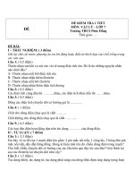 Đề kiểm tra 1 tiết lớp 7 môn Vật lý đề số 1 trường THCS Phúc Đồng