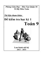 Đề kiểm tra toán lớp 9  học kì 1 mới nhất