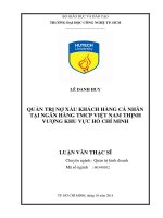 Quản trị nợ xấu khách hàng cá nhân tại Ngân hàng TMCP Việt Nam thịnh vượng khu vực Hồ Chí Minh