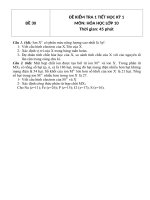 Đề kiểm tra 1 tiết HK 1 môn Hóa học 10 - Đề 30