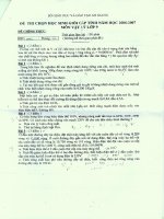 Đề Thi HSG VL9 Tỉnh An Giang năm học 2006-2007 môn vật lý