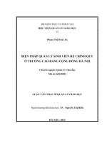 Biện pháp quản lý sinh viên hệ chính quy ở trường Cao đẳng Cộng đồng Hà Nội