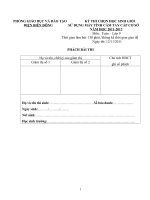 PHÒNG GIÁO DỤC VÀ ĐÀO TẠO ĐIỆN BIÊN ĐÔNG KỲ THI CHỌN HỌC SINH GIỎI SỬ DỤNG MÁY TÍNH CẦM TAY CẤP CƠ SỞ TOÁN LỚP 9