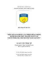 Một số giải pháp cải thiện hoạt động kinh doanh thẻ thanh toán tại Vietcombank chi nhánh Nam Sài Gòn