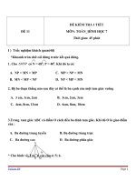 Đề kiểm tra 1 tiết Hình học lớp 7 - Đề 11