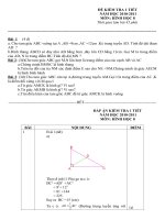 Đề kiểm tra 1 tiết môn Hình học lớp 8 số 19
