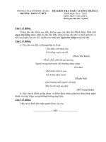 ĐỀ KIỂM TRA CHẤT LƯỢNG  ngữ văn 6