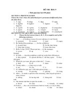ĐỀ THI  HSG 9 MÔN TIẾNG ANH