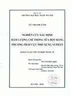 Nghiên cứu xác định hàm lượng chì trong sữa bột bằng phương pháp cực phổ xung vi phân
