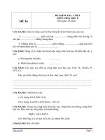 Đề kiểm tra 1 tiết Hóa học 8 - Đề 36