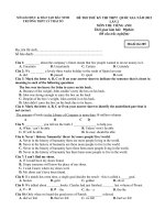 Đề thi thử THPT Quốc gia 2015 môn Tiếng Anh trường THPT Lý Thái Tổ, Bắc Ninh (lần 2)