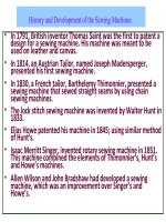 lHistory and Development of the Sewing machines