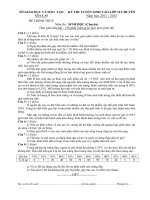 Đề Thi Sinh Học Lớp 9 Cho Học Sinh Giỏi Sinh