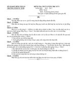 Đề kiểm tra chất lượng HKI môn Vật lý 10