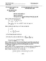 Đề thi học sinh giỏi Toán lớp 12 cấp tỉnh số 1