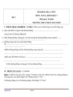 Đề kiểm tra 1 tiết Hình học lớp 7 - Đề 3