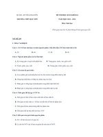 TRƯỜNG THPT BẮC SƠN ĐỀ KIỂM TRA HỌC KÌ 2 MÔN SINH KHỐI 10 MÃ ĐỀ 209