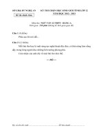 Đề thi học sinh giỏi Ngữ văn lớp 12 chọn lọc số 8