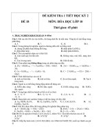 Đề kiểm tra 1 tiết HK 2 môn Hóa học 10 - Đề 18
