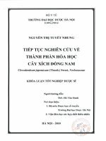 Tiếp tục nghiên cứu về thành phần hoá học cây xích đồng nam