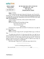 Đề thi học sinh giỏi lớp 9 môn Văn huyện Vĩnh Tường  Vĩnh Phúc năm 2014