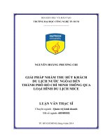 Giải pháp nhằm thu hút khách du lịch nước ngoài đến thành phố Hồ Chí Minh thông qua loại hình du lịch Mice