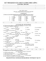 ĐỀ thi khảo sát chất lượng môn tiếng anh lớp 6