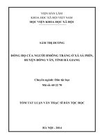 Dòng họ của người hmông trắng ở xã sà phìn, huyện đồng văn, tỉnh hà giang