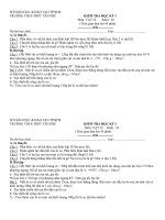 Đề kiểm tra học kì 1 Vật lí 10 (tự luận)