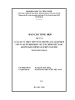 Lý luận và thực tiễn về tự do hóa các giao dịch vốn và sự ổn định khu vực tài chính Việt Nam- khuôn khổ chính sách đến năm 2020