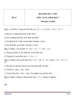 Đề kiểm tra 1 tiết Hình học lớp 7 - Đề 47