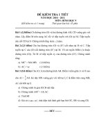 Đề kiểm tra 1 tiết môn Hình học lớp 9 số 24