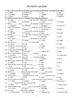 Đề tiếng anh 7 - sưu tầm đề kiểm tra, thi học sinh giỏi tham khảo bồi dưỡng (14)