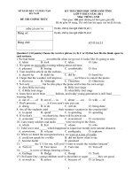 Đề thi học sinh giỏi lớp 9 năm 2011 Tiếng Anh
