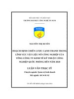 Hoạch định chiến lược cạnh tranh trong lĩnh vực vật liệu nổ công nghiệp của tổng công ty Kinh tế kỹ thuật công nghiệp QP đến năm 2020