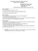 Đề kiểm tra 1 tiết môn Hình học lớp 9 số 5