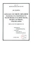 Sàng lọc cây thuốc chữa bệnh ngoài da của người dao và người mường ở xã bình thanh huyện cao phong tỉnh hoà bình
