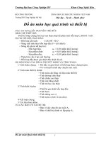 thiết kế tháp chưng loại liên tục tháp chóp để phân tách hỗn hợp rượu- nước