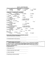 BỘ đề  LUYỆN TIẾNG ANH 6