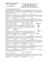 Đề thi học sinh giỏi 12 TP Hải Phòng năm học 2006-2007 môn vật lý