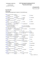 Đề kiểm tra học kì I lớp 12 môn tiếng Pháp NN1 năm học 2009-2010 BẾN TRE