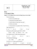 Đề kiểm tra 1 tiết Hóa học 8 - Đề 34